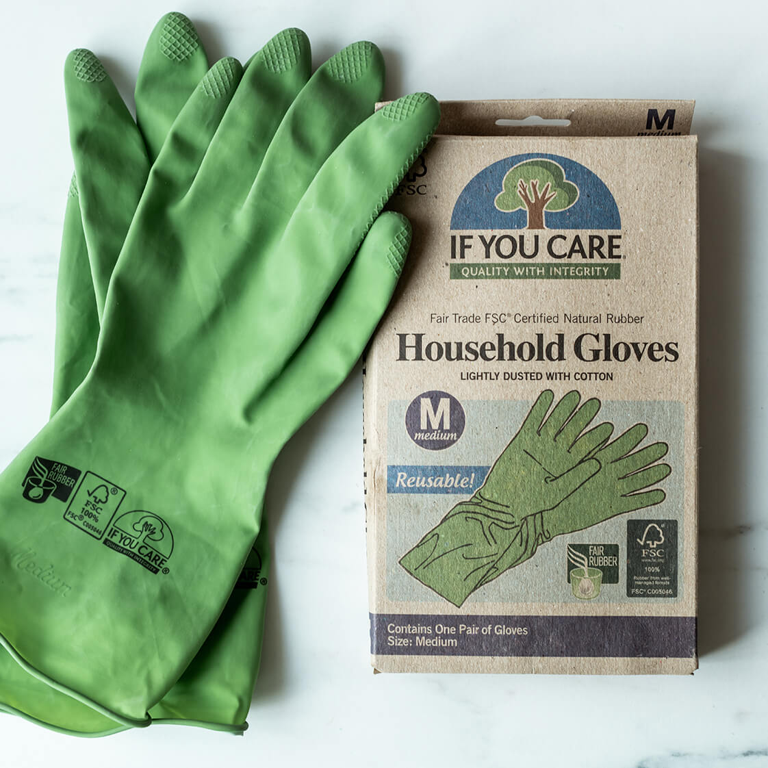 Natural Rubber Household Gloves - Size M - Life Before Plastik